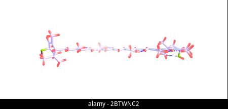 Lutein ist ein Xanthophyll und eines von 600 bekannten natürlich vorkommenden Carotinoiden. 3d-Darstellung Stockfoto