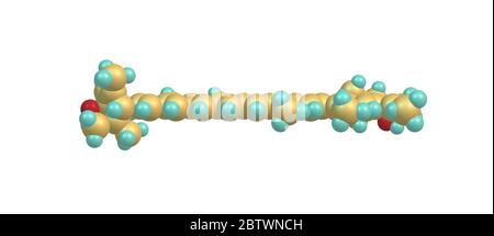 Lutein ist ein Xanthophyll und eines von 600 bekannten natürlich vorkommenden Carotinoiden. 3d-Darstellung Stockfoto