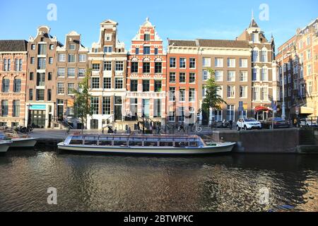 Amsterdam, Niederlande Mai 18 2019 die schöne Aussicht auf die Kanäle in Amsterdam Stockfoto