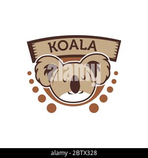 Koala-Logo. Niedlicher Bär Koala Emblem. Kindergarten oder Kinder Entwicklungsgruppen. Koala-Symbol. Stock Vektor