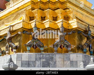 Dämonenwächter im Wat Phra Kaew Bangkok Thailand. Stockfoto