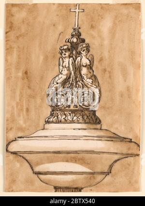 Entwurf für eine Taufschrift. Laufende Forschung Stockfoto