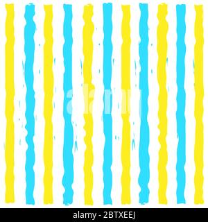 Farblinien. Gelbe und blaue vertikale Streifen. Stock Vektor