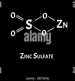 Zinksulfat ist eine molekularchemische Formel. Zink-Infografiken. Vektorgrafik auf isoliertem Hintergrund. Stock Vektor