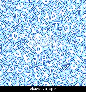 Dickes Muster von gezeichneten Buchstaben. Stock Vektor