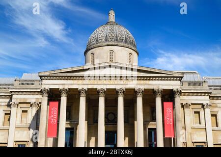 Die National Gallery, dem Trafalgar Square, London, Vereinigtes Königreich Stockfoto