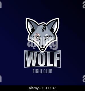 Sportlogo. Wolf mit einer Narbe. Stock Vektor