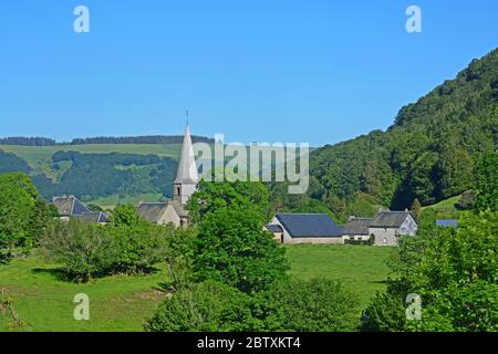 Dorf, Puy-de-Dome, Auvergne, Zentralmassiv, Frankreich Stockfoto