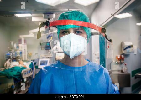 Italien, Pavia, San Matteo Krankenhaus, Intensivstation Stockfoto