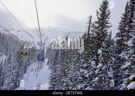 Sunshine Village Kanada - 21 Dezember 2016 - Skigebiet Sunshine Village in den kanadischen Rockies Stockfoto