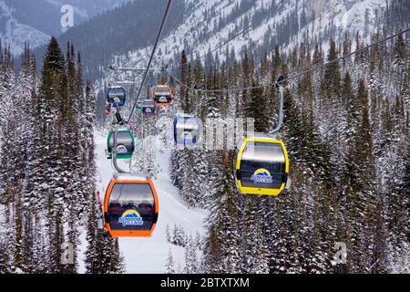 Sunshine Village Kanada - 21 Dezember 2016 - Skigebiet Sunshine Village in den kanadischen Rockies Stockfoto