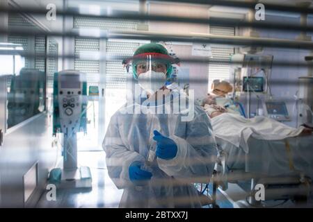 Italien, Pavia, San Matteo Krankenhaus, Intensivstation Stockfoto