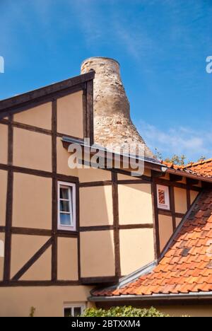 In der historischen Altstadt von Quedlinburg, Deutschland Stockfoto