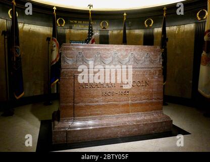 Abraham Lincoln's Tomb in Oak Ridge Cemetery, Springfield, Illinois, ist die letzte Ruhestätte des 16. Präsidenten der USA Stockfoto