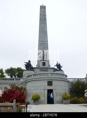 Abraham Lincoln's Tomb in Oak Ridge Cemetery, Springfield, Illinois, ist die letzte Ruhestätte des 16. Präsidenten der USA Stockfoto