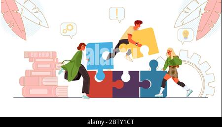 Team Zusammenarbeit verbinden Business Puzzle Stock Vektor