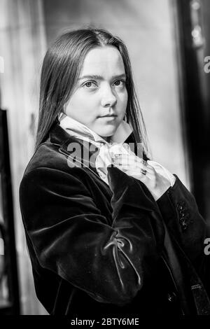 Ein Porträt von Model und Schauspielerin Anja Cilia, aufgenommen in Soho London. Stockfoto