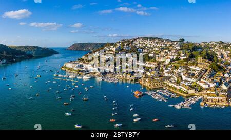 Luftaufnahme von Salcombe an der Mündung der Kingsbridge, Devon, England, Großbritannien, Europa Stockfoto