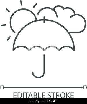 Pixel Perfect linear Symbol für Meteorologie Stock Vektor