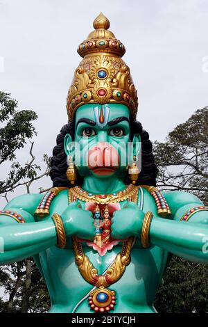Der Hindu-Gott Hanuman (Affengott) und Held des Ramayana, Hindu-Tempel und Schrein der Batu-Höhlen, Kuala Lumpur, Malaysia, Südostasien, Asien Stockfoto