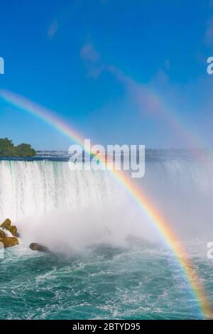 Doppelter Regenbogen, Horseshoe Falls, Niagara Falls, Ontario, Kanada, Nordamerika Stockfoto