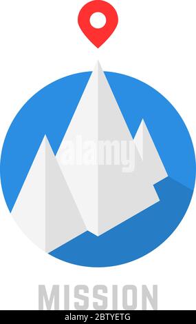 Gipfel des isometrischen Berges wie Führungs-Logo Stock Vektor