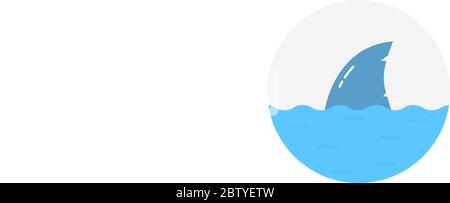 Hai im Wasser Logo isoliert auf weißem Hintergrund Stock Vektor