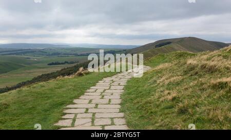 Blick vom Mam Tor-Brückenweg, Peak District National Park Stockfoto