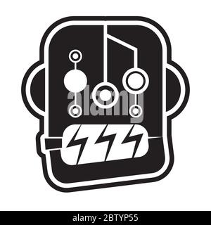 Roboterkopf-Symbol auf weißem, isoliertem Hintergrund. Vektorbild Stock Vektor