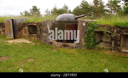 Feste Kaiser Wilhelm II, Fort De Mutzig, Frankreich, Festungen, Metz, Howitzer, Lothringen, Restaurierung, Kuppel, Denkmal, Museum, Antike. Stockfoto