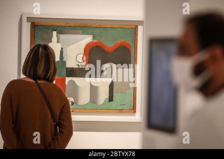 28.Mai 2020: 28. Mai 2020 (Malaga) das Picasso Museum in Malaga hat seine Türen nach 80 Tagen geschlossen und den Zustand der Alarm und Einsperrigkeit wegen der Krise des Coronavirus mit der Ausstellung ''Genealogien der Kunst'' von Künstlern wie Pablo Picasso, Giacometi, Brancusi oder Mondrian wieder geöffnet. Quelle: Lorenzo Carnero/ZUMA Wire/Alamy Live News Stockfoto