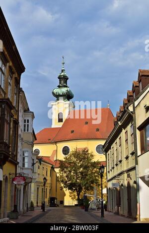 Karmelitenkirche in Gyor, Ungarn, vertikal Stockfoto