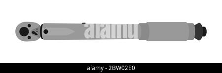 Abbildung: Drehmomentschlüssel-Werkzeug Vektor flach Stock Vektor