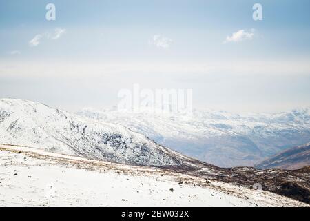 Blick über die Nevis-Bergkette. Nevis Range Mountain Resort, Fort William, Highlands, Schottland Stockfoto