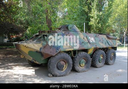 Ein BTR Panzerbewehrter Personnel Carrier in Chisinau, Moldawien Stockfoto