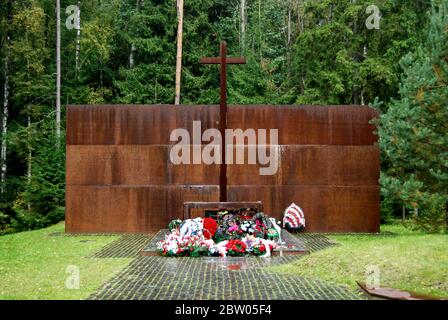 Smolensk Region, Katyn, Russland 18. September 2009: Katyn Memorial Complex. Internationales Denkmal für die Opfer politischer Repression. Befindet sich in t Stockfoto