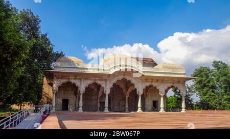 Red Fort Campus, Lal Qila Delhi - UNESCO-Weltkulturerbe, Indien Stockfoto