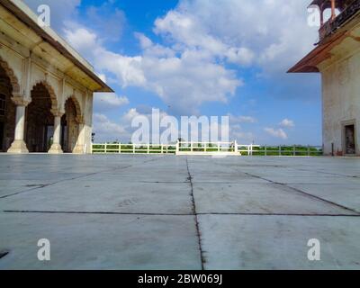 Red Fort Campus, Lal Qila Delhi - UNESCO-Weltkulturerbe, Indien Stockfoto