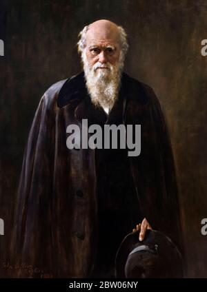 Charles Darwin. Portrait des englischen Naturforschers Charles Darwin (1809-1882) von John Collier, 1883 Stockfoto