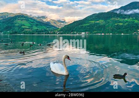 Friedliche Zell am See Seenlandschaft in Kaprun, Österreich Stockfoto