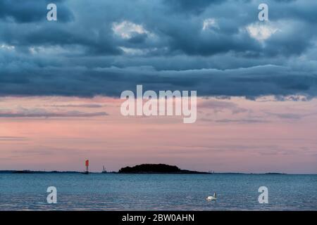 Helsinki Zentrum von Bylandet Insel, Kirkkonummi, Finnland Stockfoto