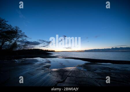 Abend auf der Insel Bylandet, Kirkkonummi, Finnland Stockfoto