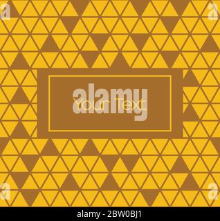 Abstrakte geometrische Vektorkarte Illustration. Gold große Dreiecke Textur. Stock Vektor