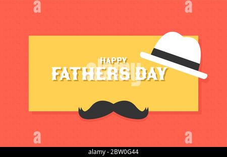 Happy Father?s Day Text mit Schnurrbart. Vektorgrafik Stock Vektor