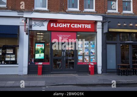 Das Reisebüro Flight Center befindet sich in der Straße im Stadtzentrum. London Stockfoto