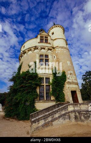 Juli 23, 2017 Schloss Chenonceau. Frankreich. Die Fassade der mittelalterlichen Burg von Damen. Die königliche mittelalterliche Schloss Chenonceau Schloss und die Stockfoto