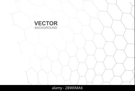 3D Abstrakt weißen Hintergrund von geprägte Oberfläche Hexagon, Wabenmuster modernes Muster-Konzept, Kreative Netzwerk Licht Stil. Geometrisches Netz minimaler Reinig Stock Vektor