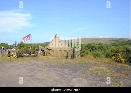 Re-enactors an den 1940er Jahren Wochenende, Pontypool und Blaenavon Eisenbahn. Stockfoto