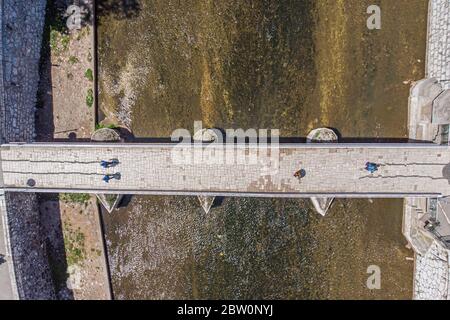 Sarajevo von oben, Dron-Ansicht und Panoramen Stockfoto