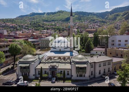 Sarajevo von oben, Dron-Ansicht und Panoramen Stockfoto